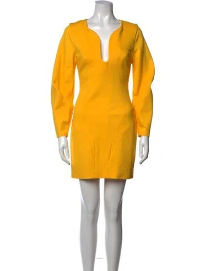Pre-owned Elliatt Plunge Neckline Mini Dress W/ Tags In Yellow