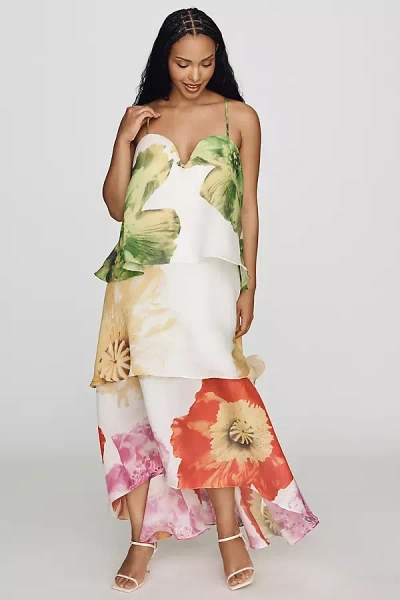 Elliatt Plus Lilia Tiered Midi Dress In White