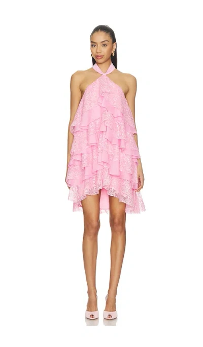 Elliatt Poppy Tiered Mini Dress In Pink