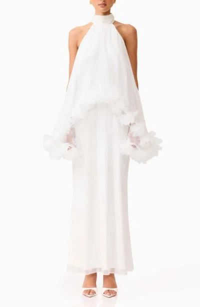 Elliatt Poppy Tiered Sleeveless Gown In White