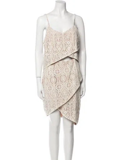 Pre-owned Elliatt Printed Knee-length Dress In Neutral