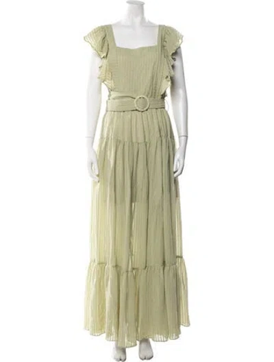 Pre-owned Elliatt Printed Long Dress In Green