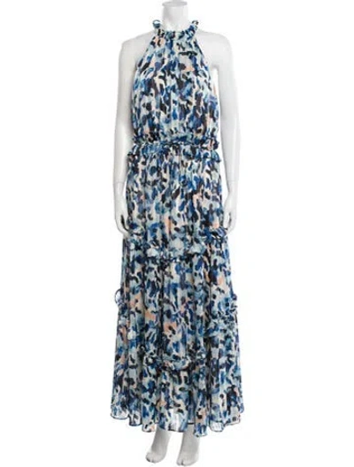 Pre-owned Elliatt Printed Long Dress W/ Tags In Blue
