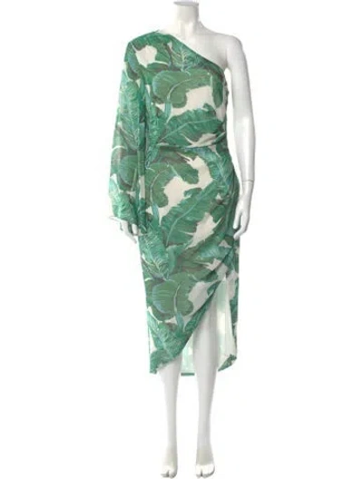 Pre-owned Elliatt Printed Midi Length Dress In Green