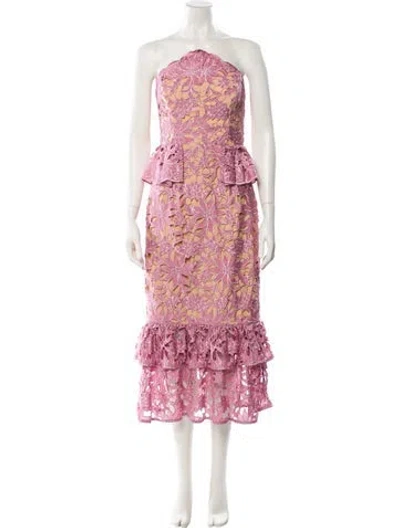 Pre-owned Elliatt Printed Midi Length Dress In Pink