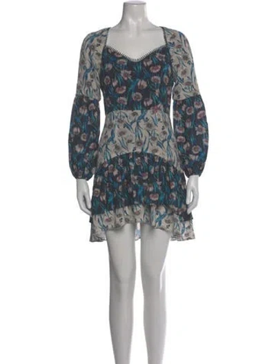 Pre-owned Elliatt Printed Mini Dress In Black