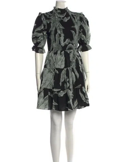 Pre-owned Elliatt Printed Mini Dress In Green
