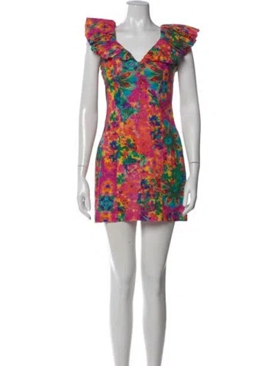 Pre-owned Elliatt Printed Mini Dress In Multi