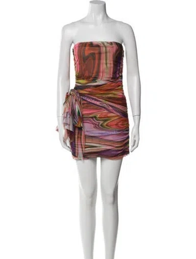 Pre-owned Elliatt Printed Mini Dress In Neutral
