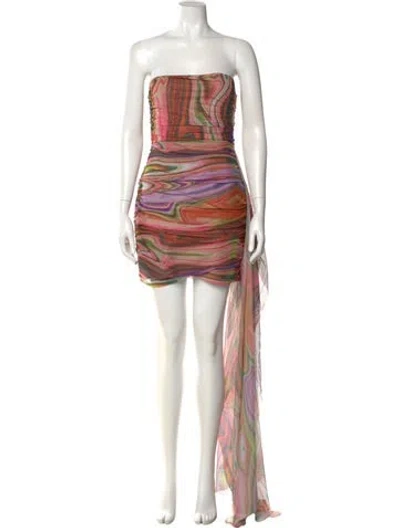 Pre-owned Elliatt Printed Mini Dress In Orange