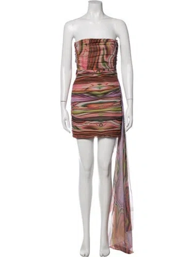 Pre-owned Elliatt Printed Mini Dress In Orange
