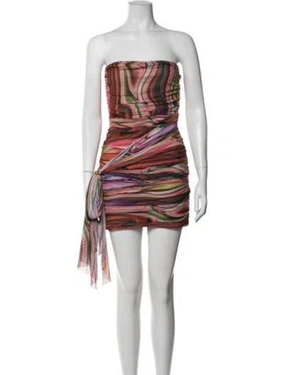 Pre-owned Elliatt Printed Mini Dress In Orange