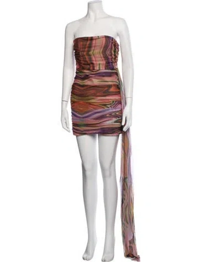 Pre-owned Elliatt Printed Mini Dress In Orange