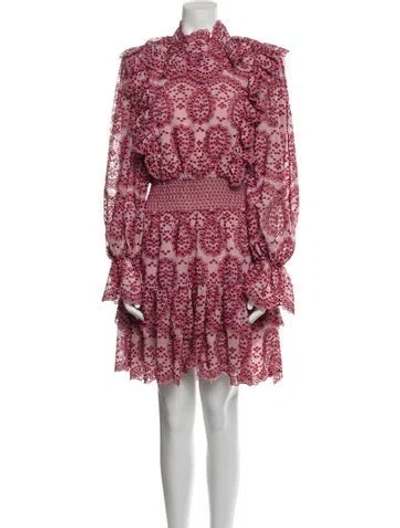 Pre-owned Elliatt Printed Mini Dress In Pink