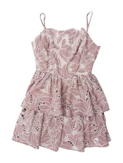 Pre-owned Elliatt Printed Mini Dress In Purple