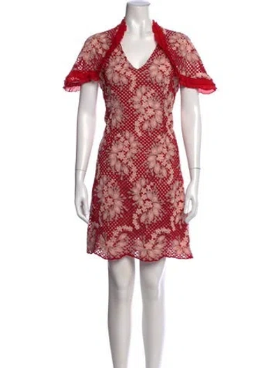 Pre-owned Elliatt Printed Mini Dress In Red