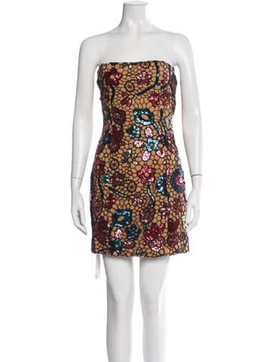 Pre-owned Elliatt Printed Mini Dress W/ Tags In Black