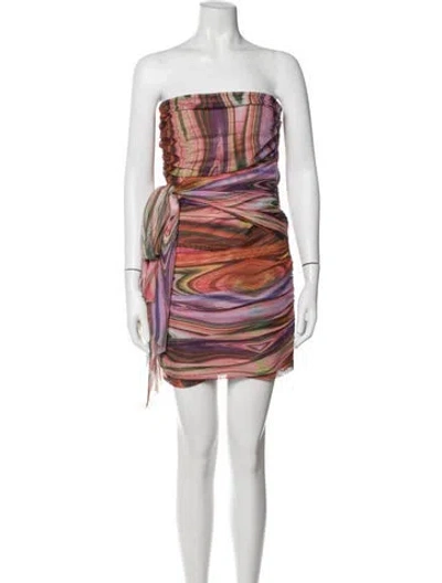 Pre-owned Elliatt Printed Mini Dress W/ Tags In Orange