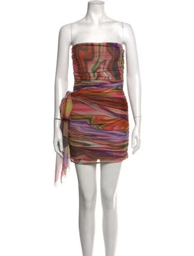 Pre-owned Elliatt Printed Mini Dress W/ Tags In Orange