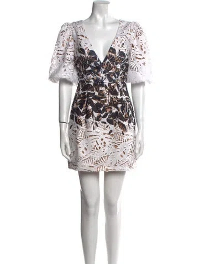 Pre-owned Elliatt Printed Mini Dress W/ Tags In White