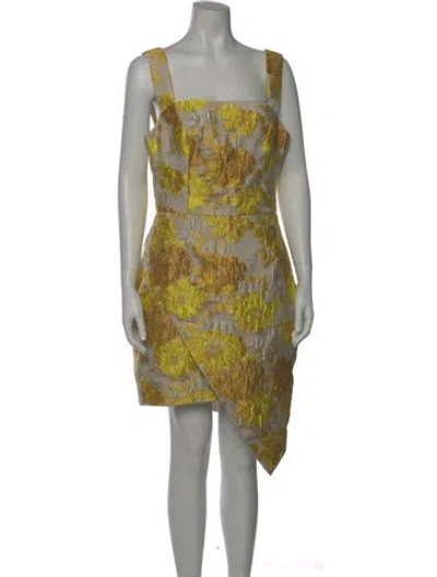 Pre-owned Elliatt Printed Mini Dress W/ Tags In Yellow