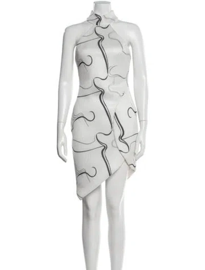 Pre-owned Elliatt Printed Mini Dress In White
