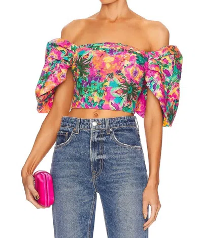 Elliatt Rae Smoked Top In Purple Multi