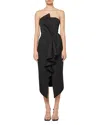 Elliatt Reception Cascade Ruffle Strapless Cocktail Dress In Black