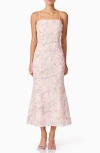 Elliatt Regina Floral Sequin Sleeveless Trumpet Gown In Pink