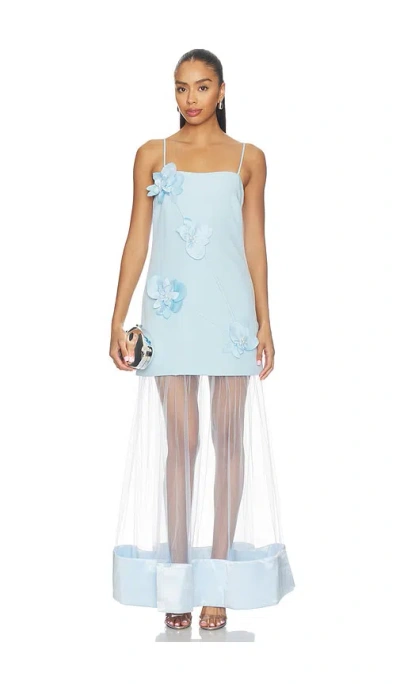 Elliatt Reina 3d Floral Gown In Blue