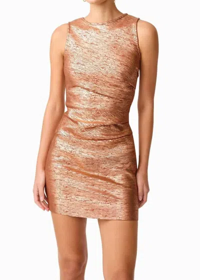 Elliatt Rhian Dress In Rust In Gold