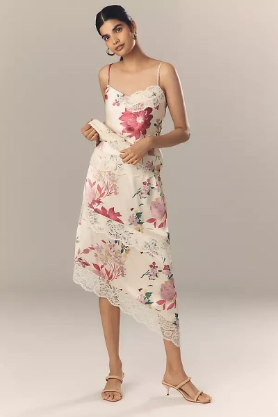 Elliatt Rosalina Asymmetric Satin Midi Skirt