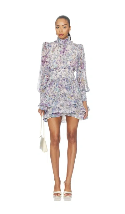 Elliatt Rosaria Long Sleeves With High Neck Mini Dress In Multi