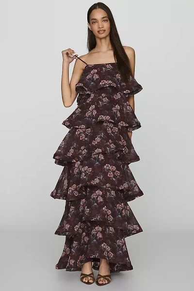 Elliatt Rosaria Tiered Maxi Dress In Brown