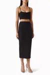 Elliatt Rose Crop Top & Midi Skirt Set In Black