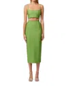 Elliatt Rose Crop Top And Midi Skirt Set In Ferngreen