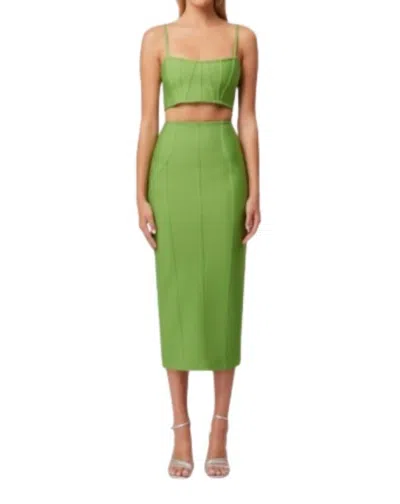 Elliatt Rose Crop Top And Midi Skirt Set In Ferngreen