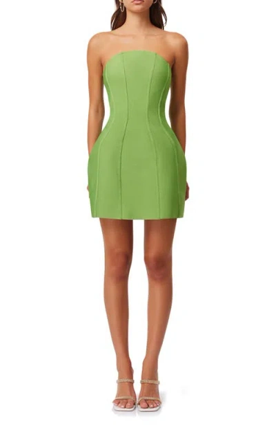 Elliatt Rose Strapless Minidress In Fern Green
