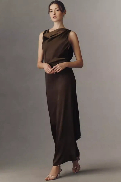 Elliatt Roselle Open-back Gown In Brown