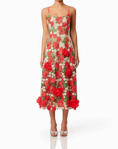 Elliatt Roselyn Midi Dress In Red