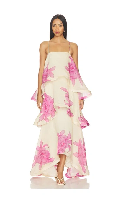 Elliatt Rova Tiered Gown In Neutral