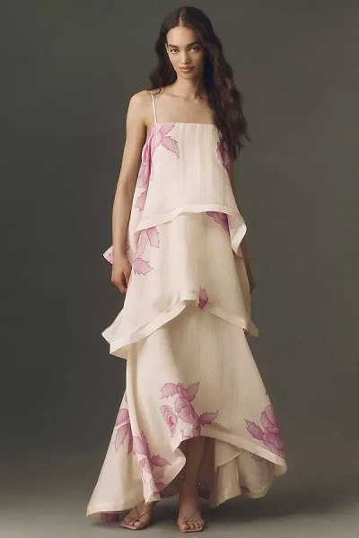 Elliatt Rova Tiered Maxi Dress In White
