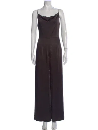 Pre-owned Elliatt Scoop Neck Jumpsuit In Brown