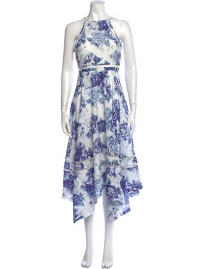 Pre-owned Elliatt Scoop Neck Knee-length Dress In Blue