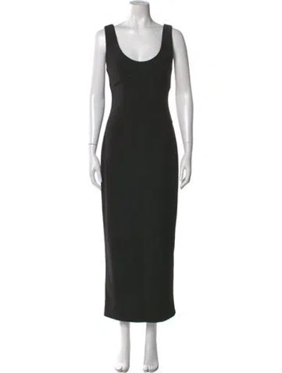 Pre-owned Elliatt Scoop Neck Long Dress In Black