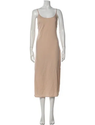 Pre-owned Elliatt Scoop Neck Midi Length Dress In Neutral