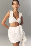 Elliatt Serena Gathered Crop Top In White