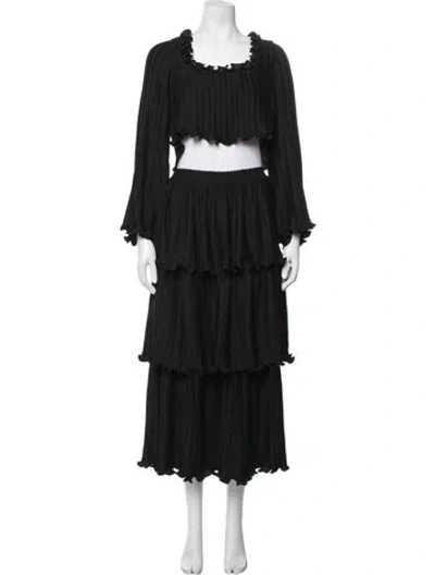 Pre-owned Elliatt Silk Ruffle Embellishment Skirt Set W/ Tags In Black