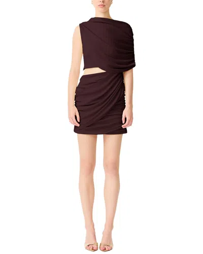 Elliatt Simone Cape Mini Dress In Brown
