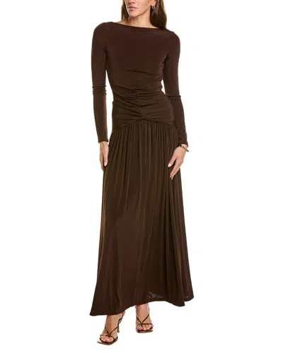 Elliatt Simone Long Sleeve Gown In Burgundy